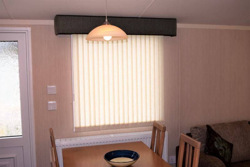 Vertical blinds with 2 1/2 inch slats, ideal for caravan windows