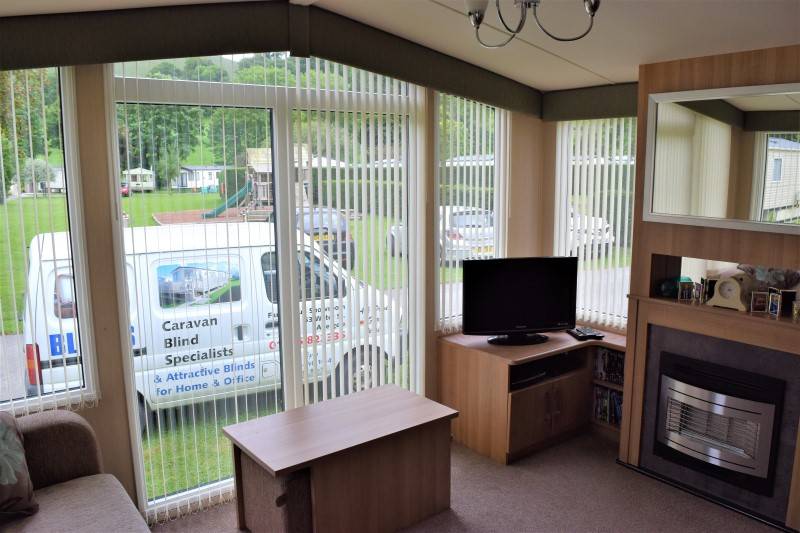 Vertical Sloping Blinds for Caravan