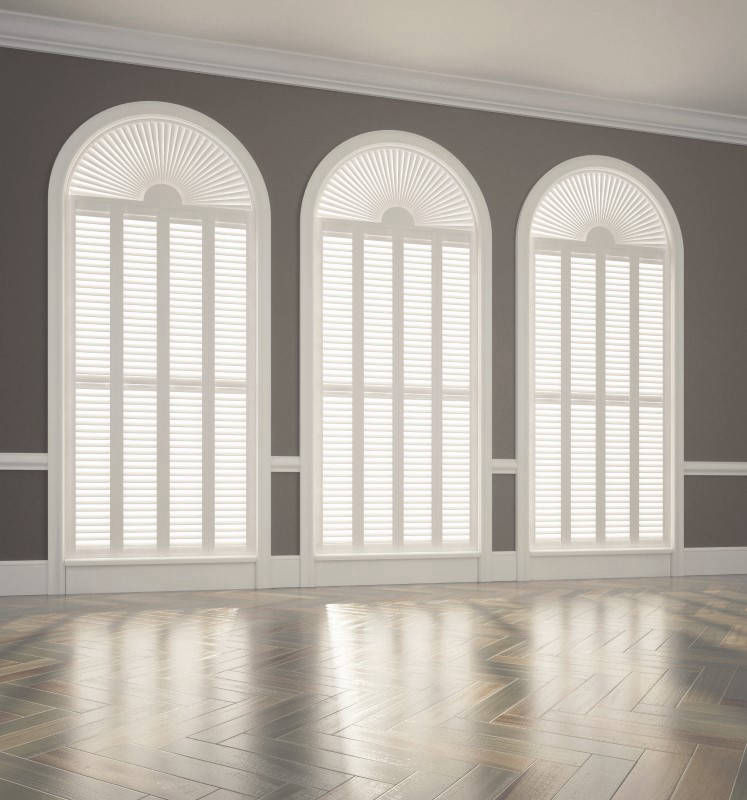 Arched Shutters - White Wooden