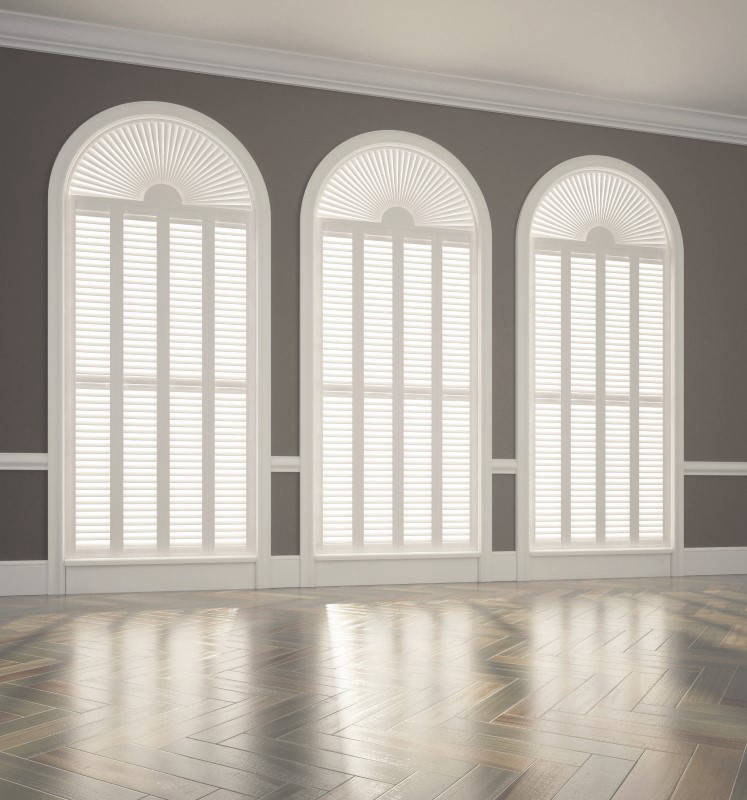 Arched Shutters - White Wooden